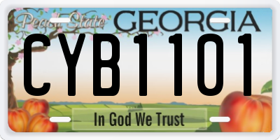 GA license plate CYB1101
