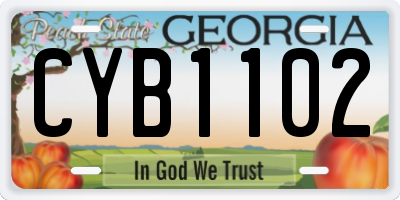 GA license plate CYB1102