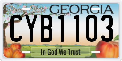 GA license plate CYB1103