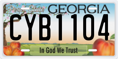 GA license plate CYB1104