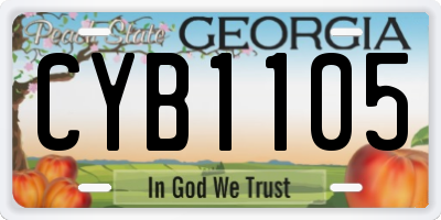 GA license plate CYB1105