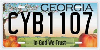 GA license plate CYB1107