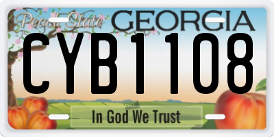 GA license plate CYB1108