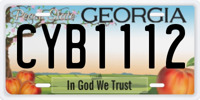 GA license plate CYB1112