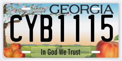 GA license plate CYB1115