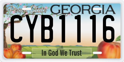 GA license plate CYB1116
