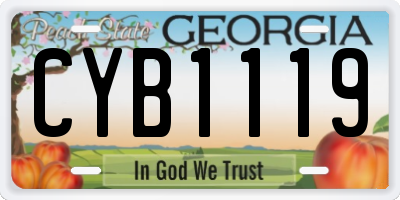 GA license plate CYB1119