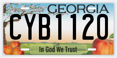 GA license plate CYB1120