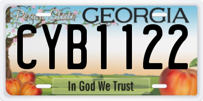 GA license plate CYB1122