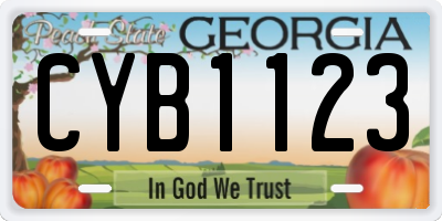 GA license plate CYB1123