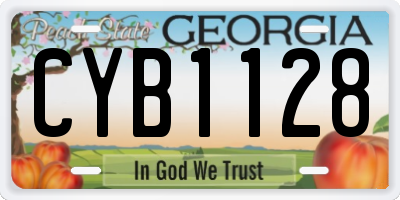 GA license plate CYB1128