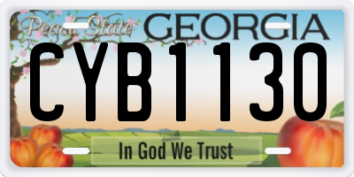GA license plate CYB1130