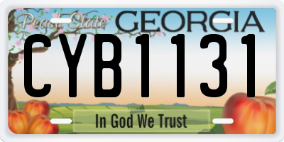 GA license plate CYB1131