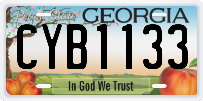 GA license plate CYB1133