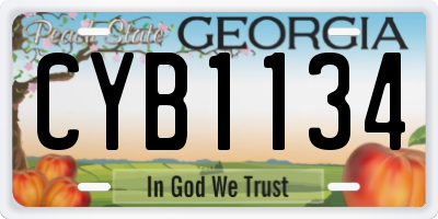 GA license plate CYB1134