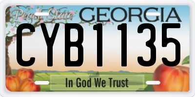 GA license plate CYB1135