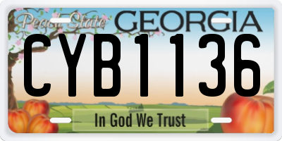 GA license plate CYB1136