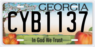 GA license plate CYB1137