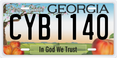 GA license plate CYB1140