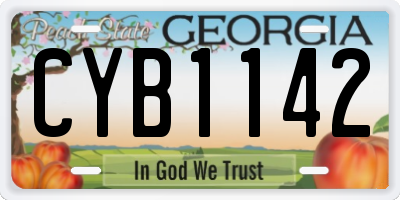 GA license plate CYB1142