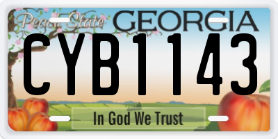 GA license plate CYB1143