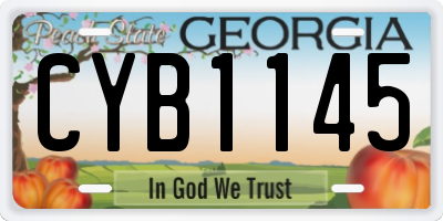GA license plate CYB1145