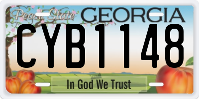 GA license plate CYB1148