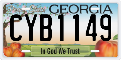 GA license plate CYB1149