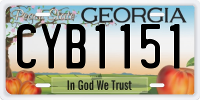 GA license plate CYB1151