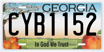 GA license plate CYB1152