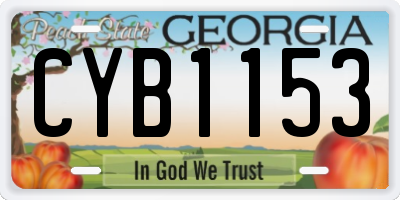 GA license plate CYB1153