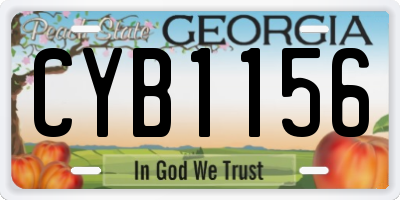 GA license plate CYB1156