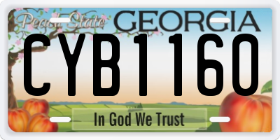 GA license plate CYB1160