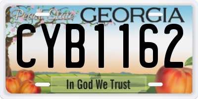 GA license plate CYB1162