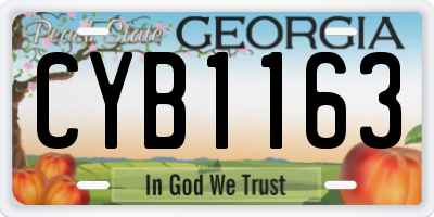 GA license plate CYB1163
