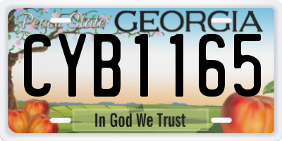 GA license plate CYB1165