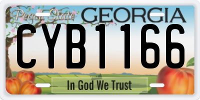 GA license plate CYB1166