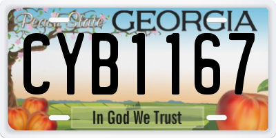 GA license plate CYB1167