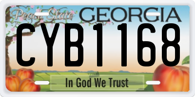GA license plate CYB1168