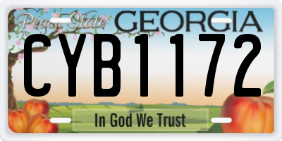 GA license plate CYB1172