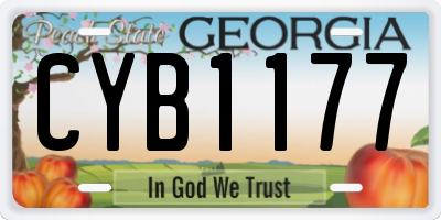 GA license plate CYB1177