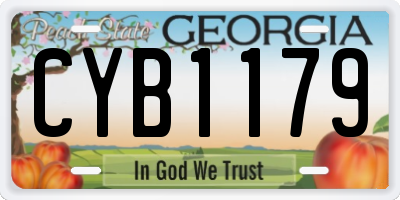 GA license plate CYB1179