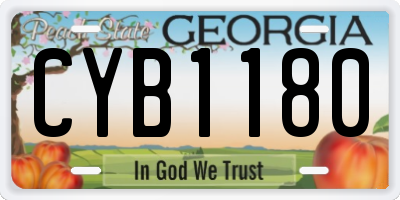 GA license plate CYB1180