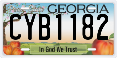 GA license plate CYB1182