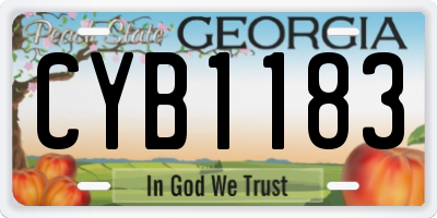 GA license plate CYB1183