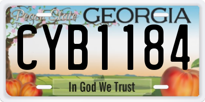 GA license plate CYB1184
