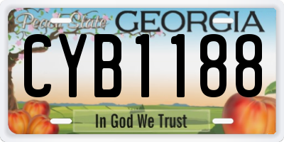 GA license plate CYB1188