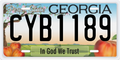 GA license plate CYB1189