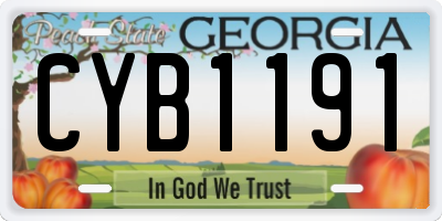 GA license plate CYB1191