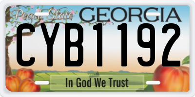 GA license plate CYB1192